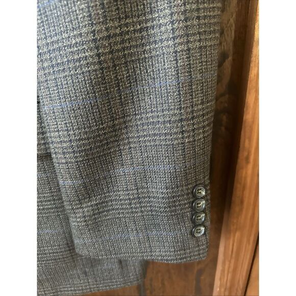 Gianfranco Ruffini 2-Button 100% Lambswool Sport Coat Mens 46 R Houndstooth - Picture 3 of 8